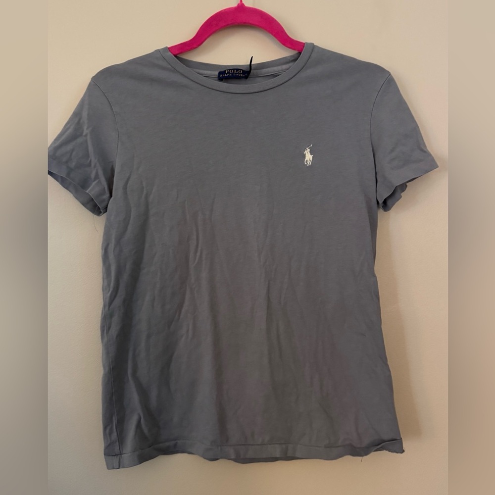 Polo Ralph Lauren Classic Gray Slim Fit Crewneck Tee Shirt Women’s Size Medium